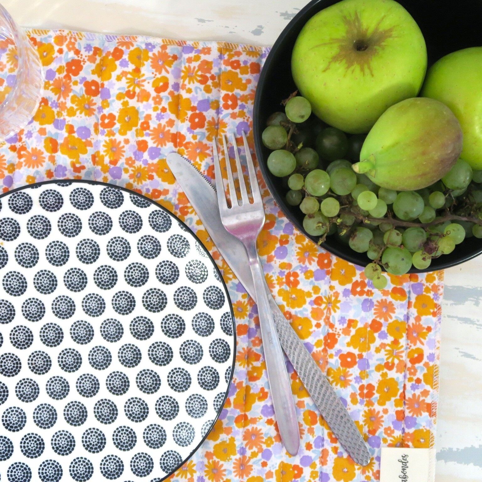 Quilted and reversible placemat - Mizet