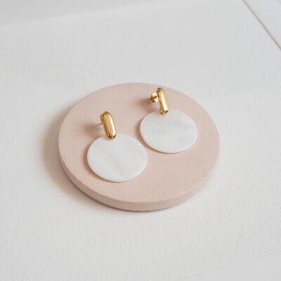 Boucles d'oreilles La Nacre Ronde - Grand Modèle