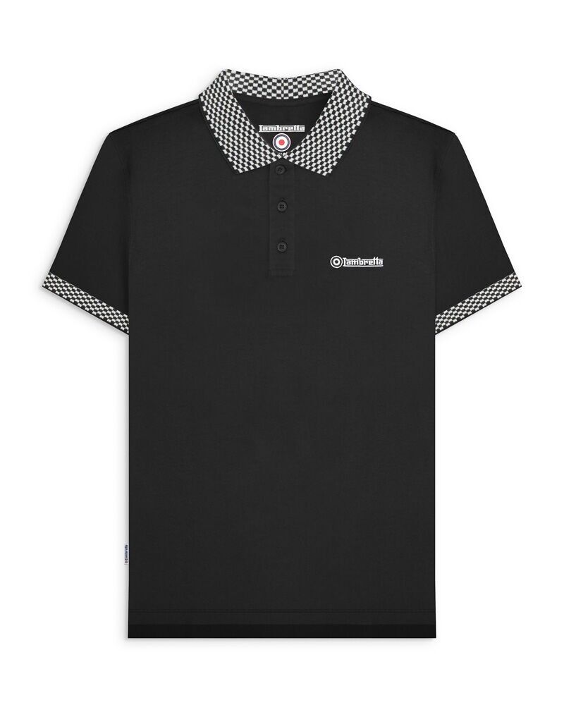 Polo bicolore nera Big and Tall SS25