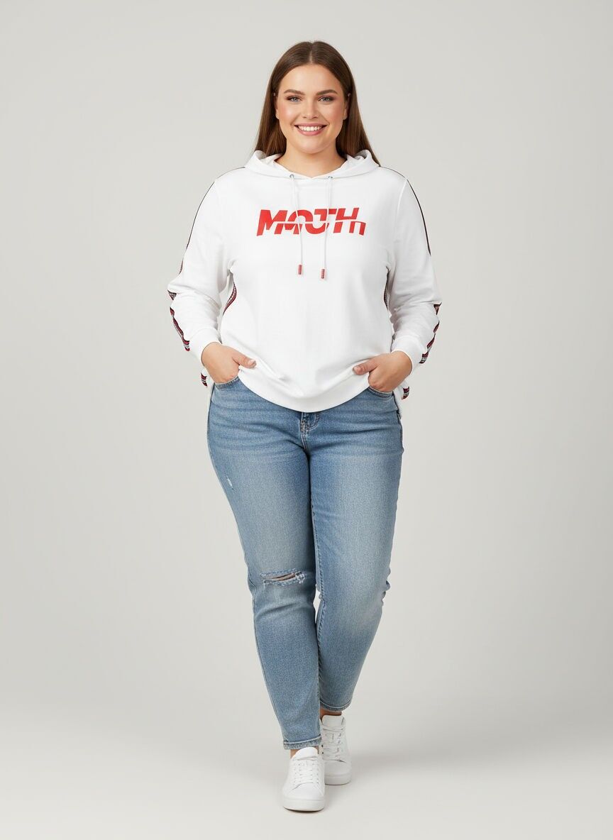 Kapuzenpullover mit Muster in Übergröße (A899)