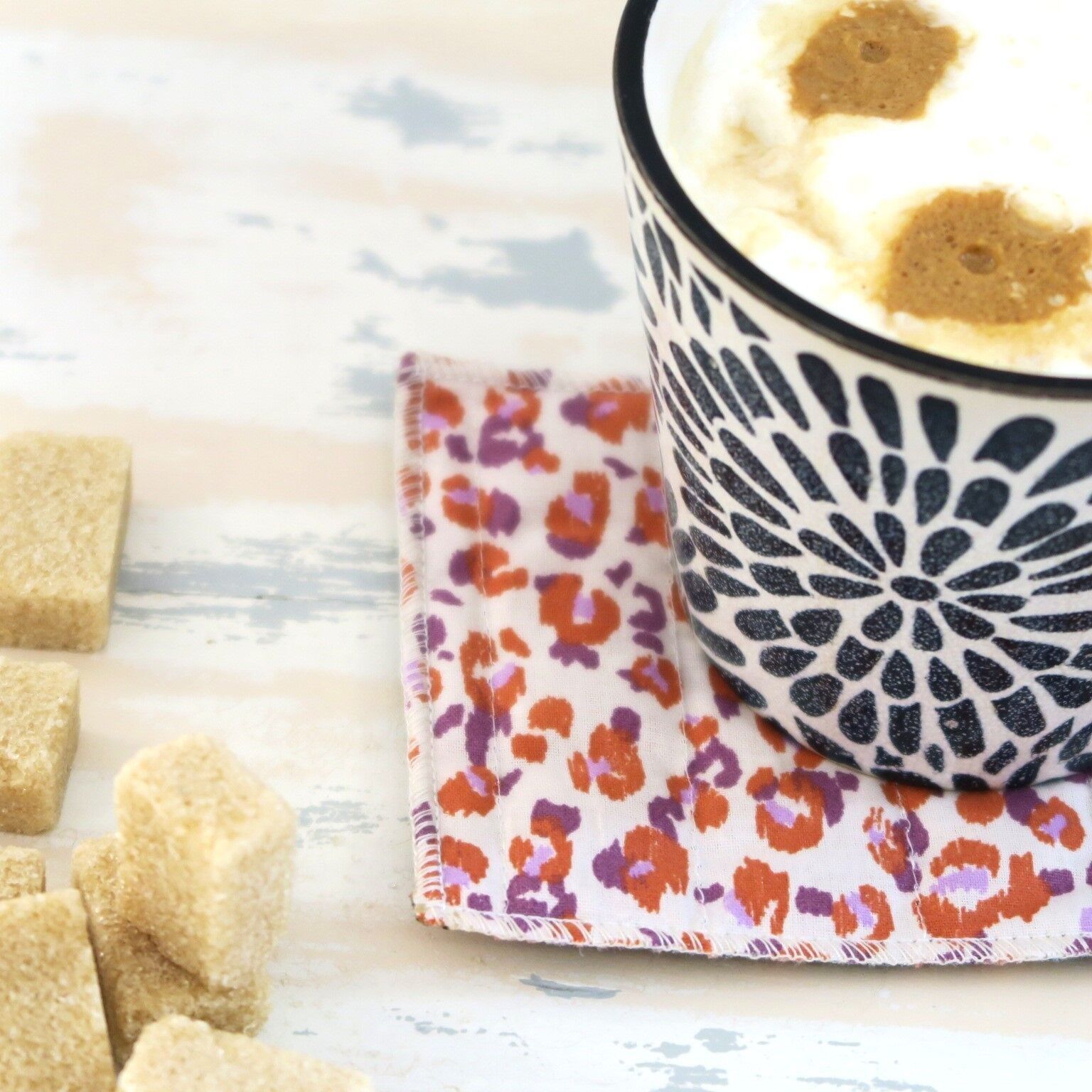 Gesteppte und wendbare Untersetzer (x4) - Karli