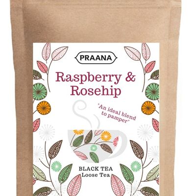 PRAANA TEA - Ceylon Black Tea with Rosehip and Raspberry Pieces - Catering 500g