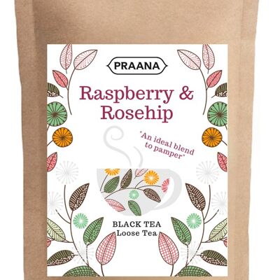 PRAANA TEA - Ceylon Black Tea with Rosehip and Raspberry Pieces - Catering 500g