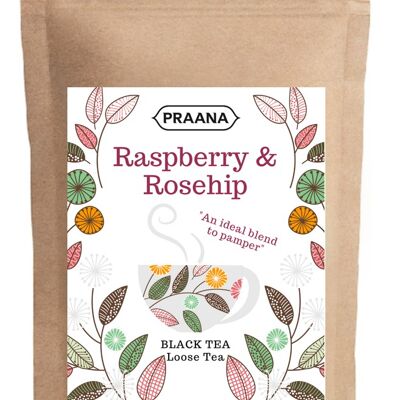 PRAANA TEA - Tè nero di Ceylon con pezzi di rosa canina e lamponi - Catering 500g