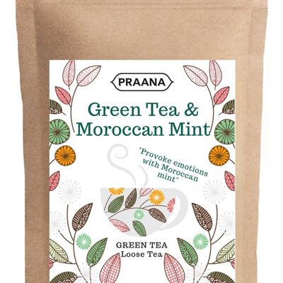 PRAANA TEA - Tè Verde Premium alla Menta del Marocco - Confezione Catering 500 g