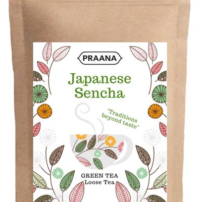 PRAANA TEA - Premium Japanese Sencha Green Tea - Catering Pack - 500 g