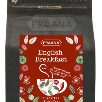 PRAANA TEA - Premium English Breakfast - Loose Black Tea, 100 g