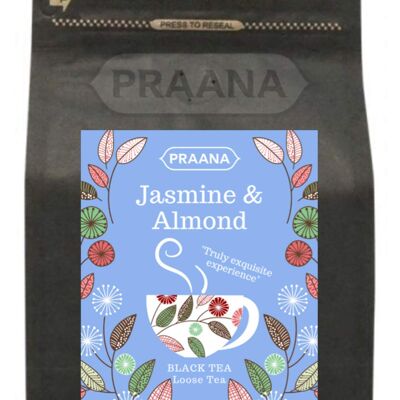 PRAANA TEA - Thé noir en vrac aux bourgeons de jasmin et d'amande - 100 g