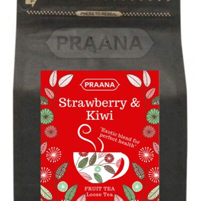 PRAANA TEA - Strawberry and Kiwi Fruit Tea -  100 g