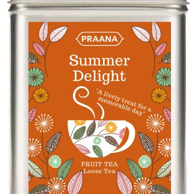 PRAANA TEA - Summer Delight Fruit Tea (Tisane) - Gift Tin 100g