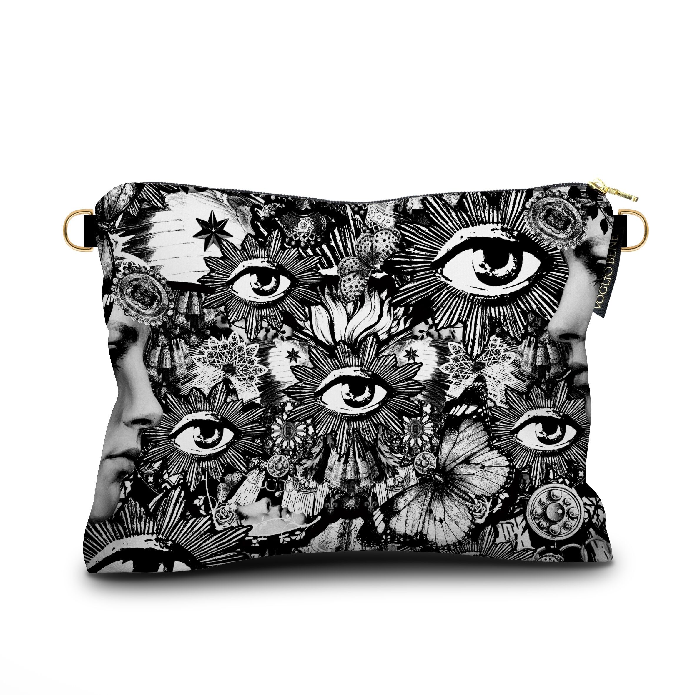 22 x 30 cm schwarzes Federmäppchen mit Schmetterlingsmotiv