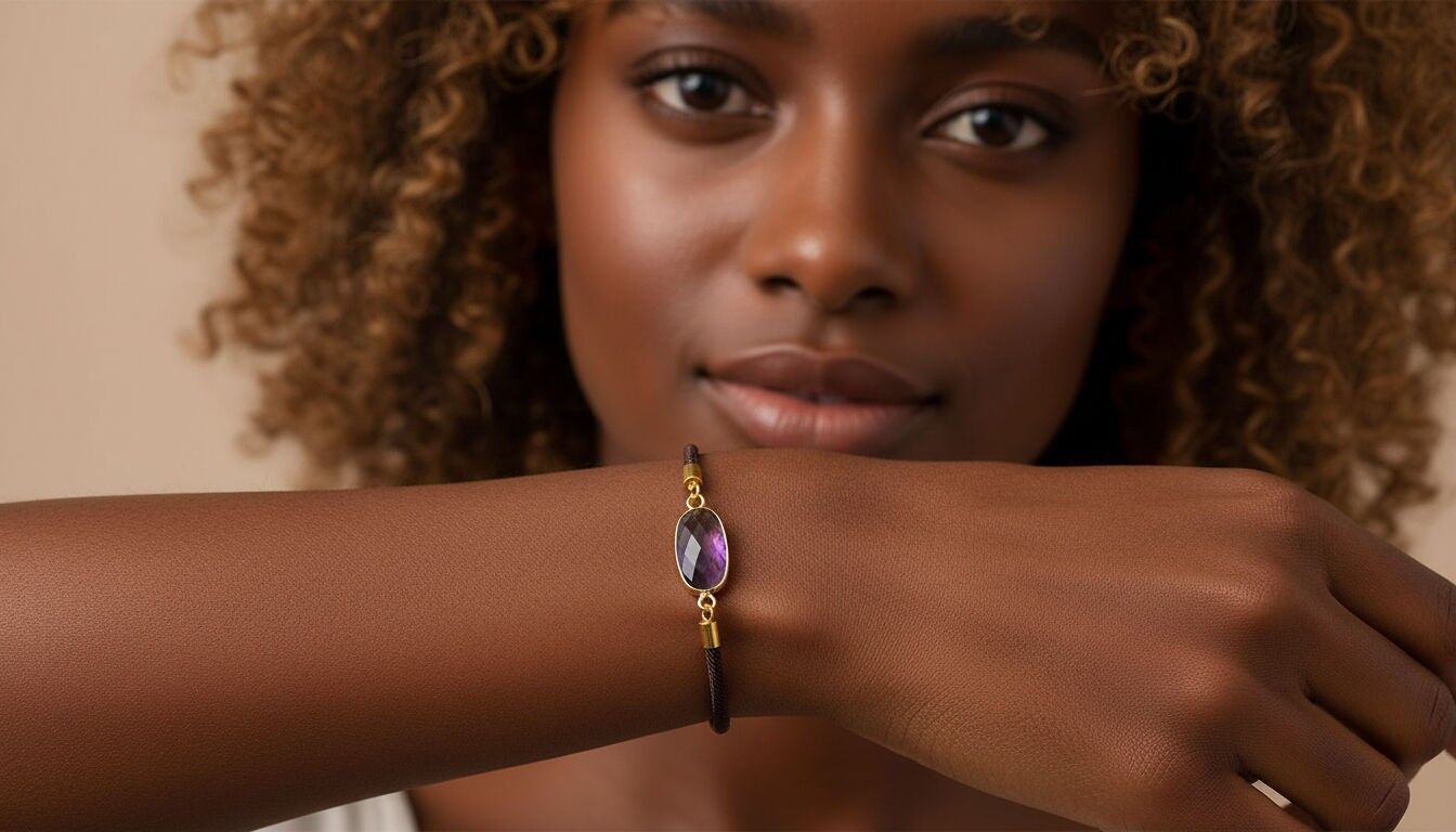 Braccialetti con medaglione ovale sfaccettato