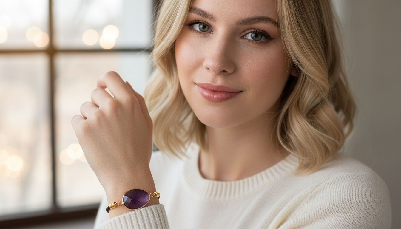 Braccialetti con medaglione a pera sfaccettata