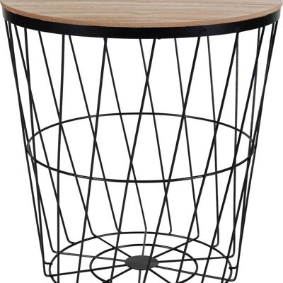 Side table -/and wire basket - Black