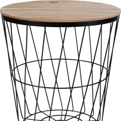Side table -/and wire basket - Black