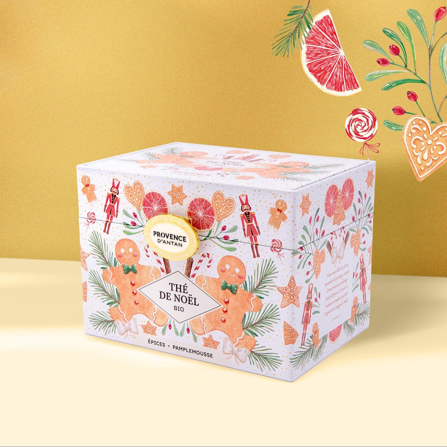 Scatola di tè natalizio con spezie biologiche e pompelmo*