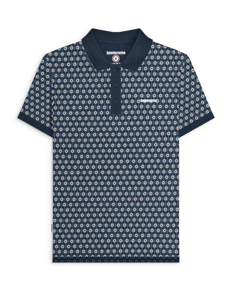 Big and Tall GEO Rounded Polo Navy/Silber