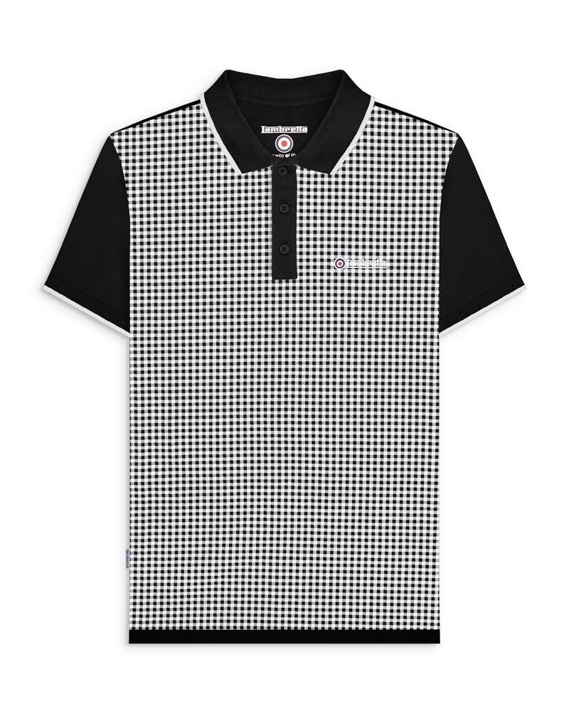Polo AOP vichy noir grande taille