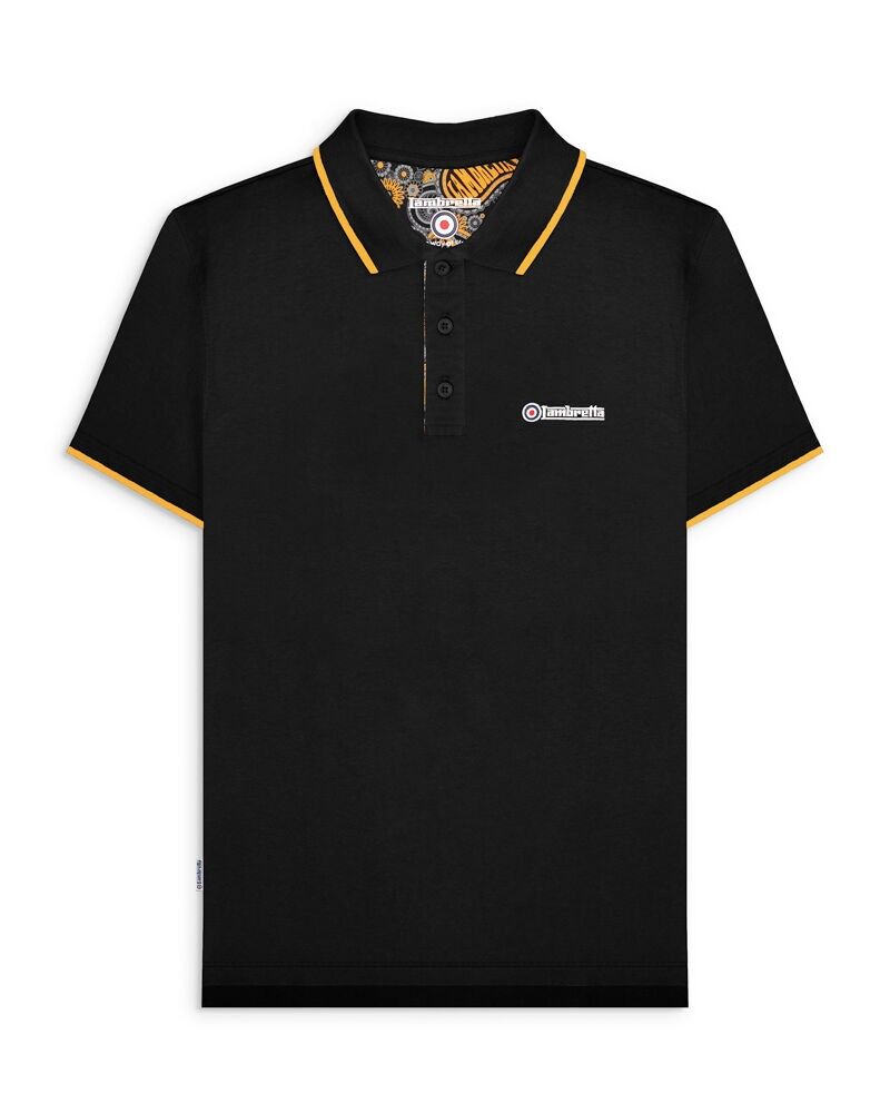 Polo doublé cachemire grande taille noir/doré