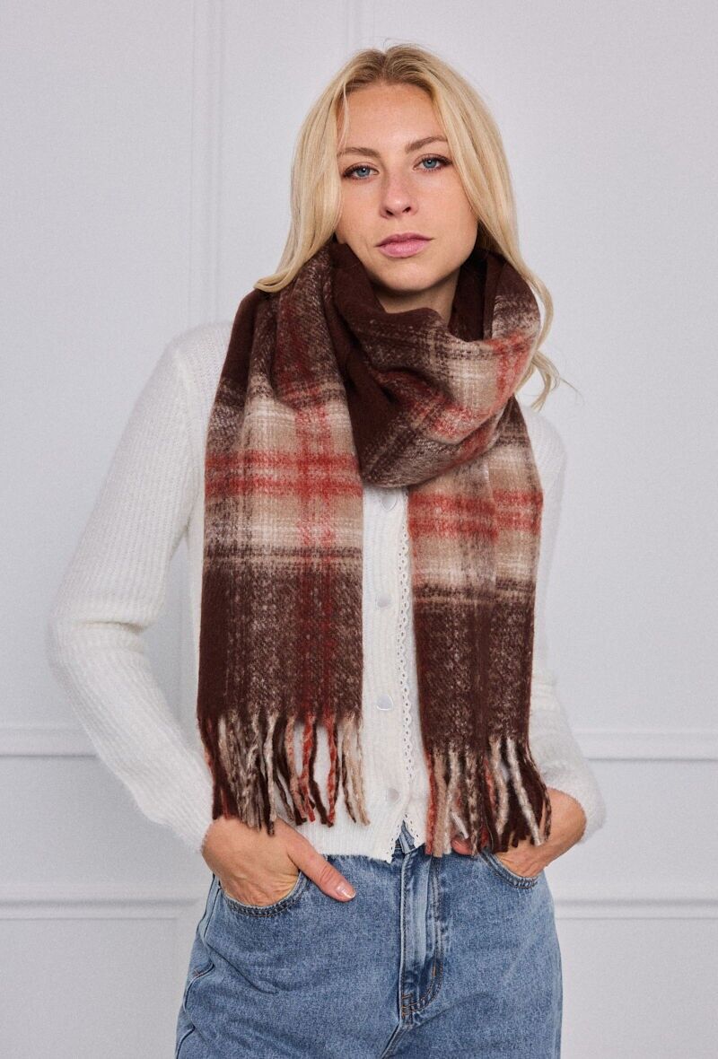 Bufanda de lana a cuadros FL211DF
