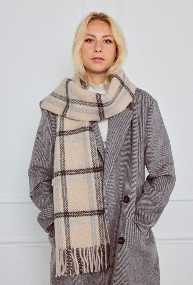 FL201DF Bufanda de lana a cuadros