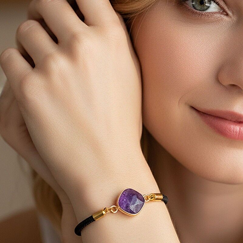 Braccialetti con medaglione quadrato sfaccettato