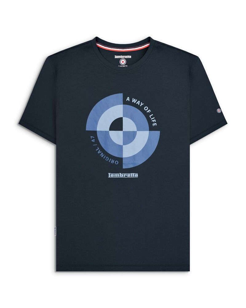 T-shirt Quadrant Target pour grandes et grandes tailles, bleu marine