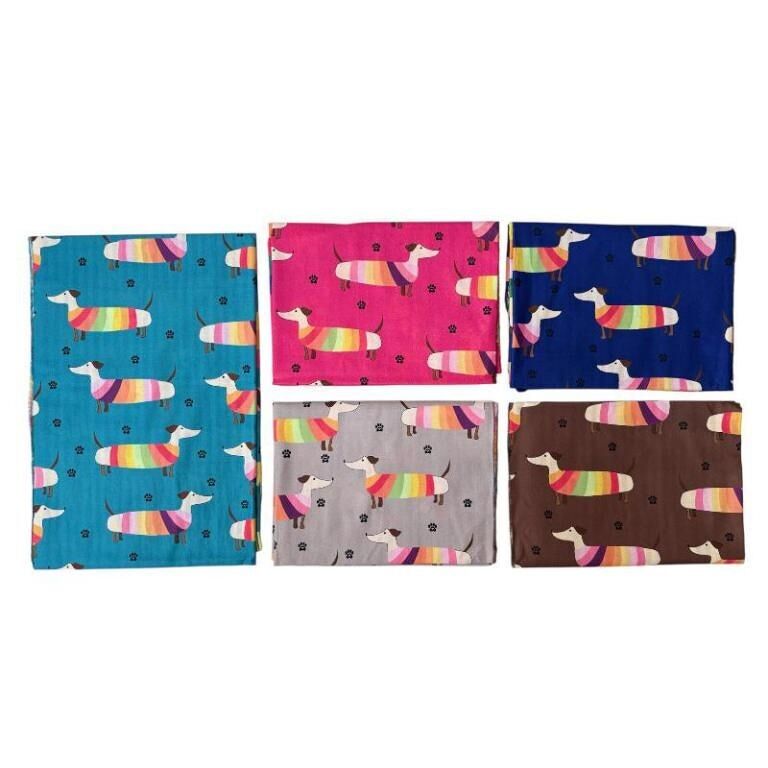 Bufanda Mujer Lana Diseño Multicolor Perritos