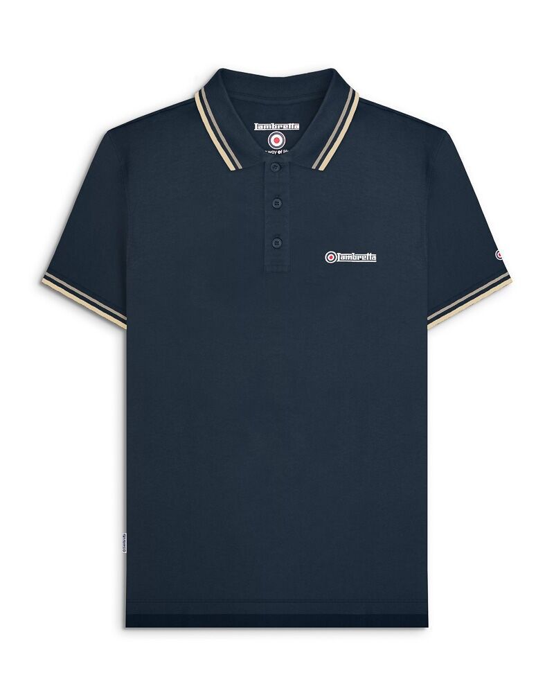 Polo Big and Tall Twin Tipped blu navy cenere/crema