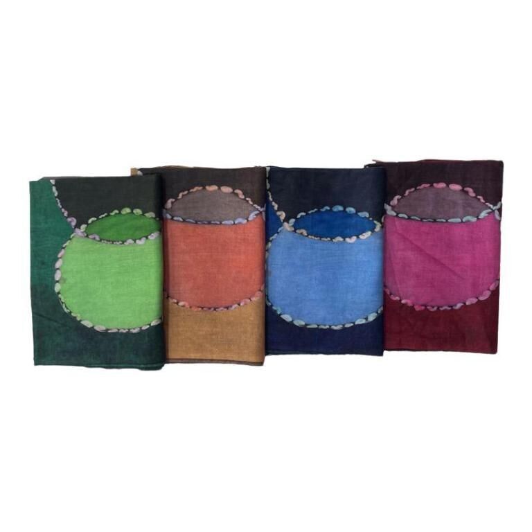 Bufanda de Lana Mujer con Diseño de Círculos