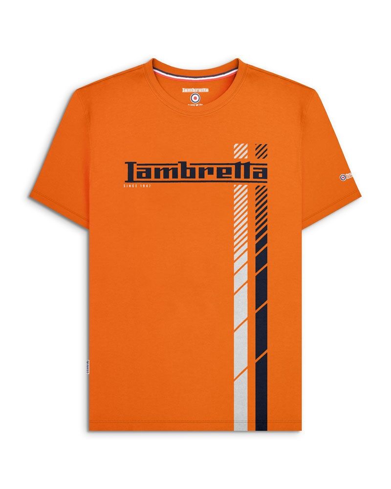 Maglietta Big and Tall Fade Racing Stripe Arancione SS25