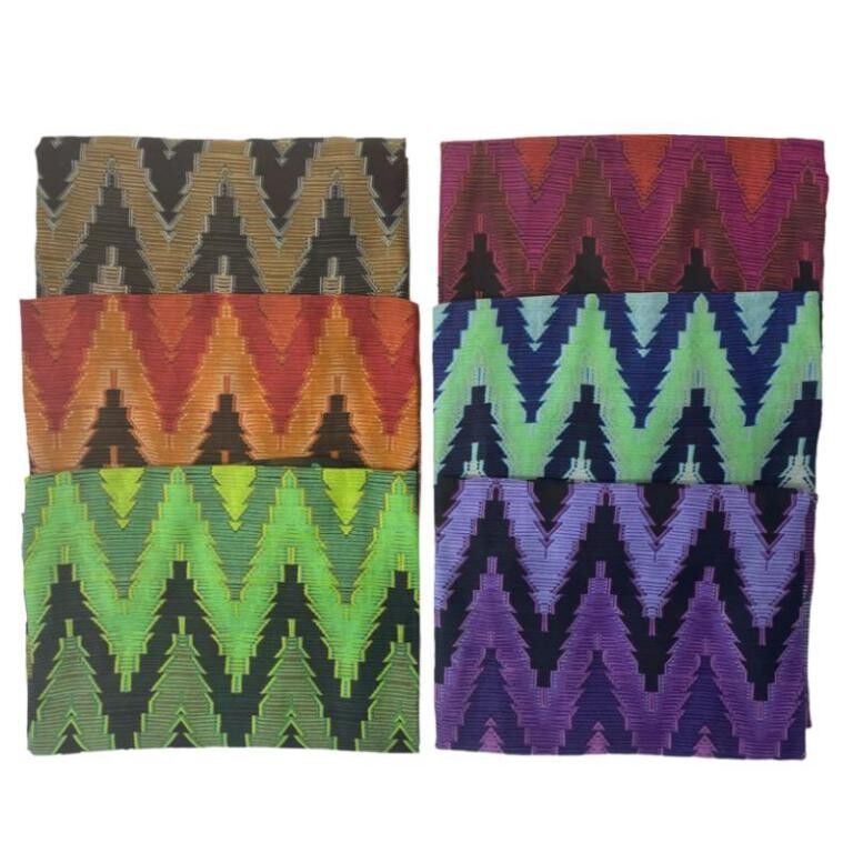 Bufanda Algodón Mujer con Diseño Lineas Curvas