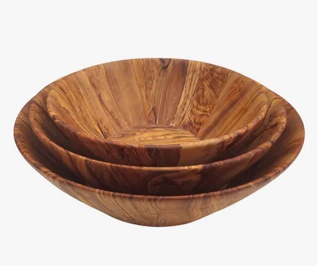 Ciotola rotonda in legno d'ulivo