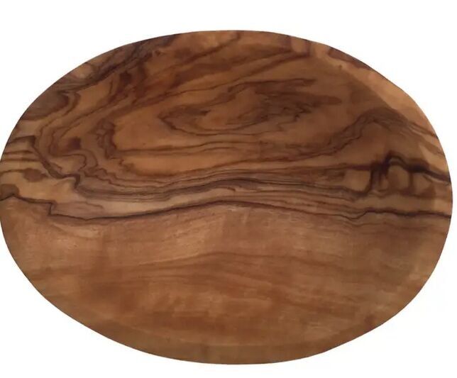 Mini cuenco ovalado hecho a mano en madera de olivo