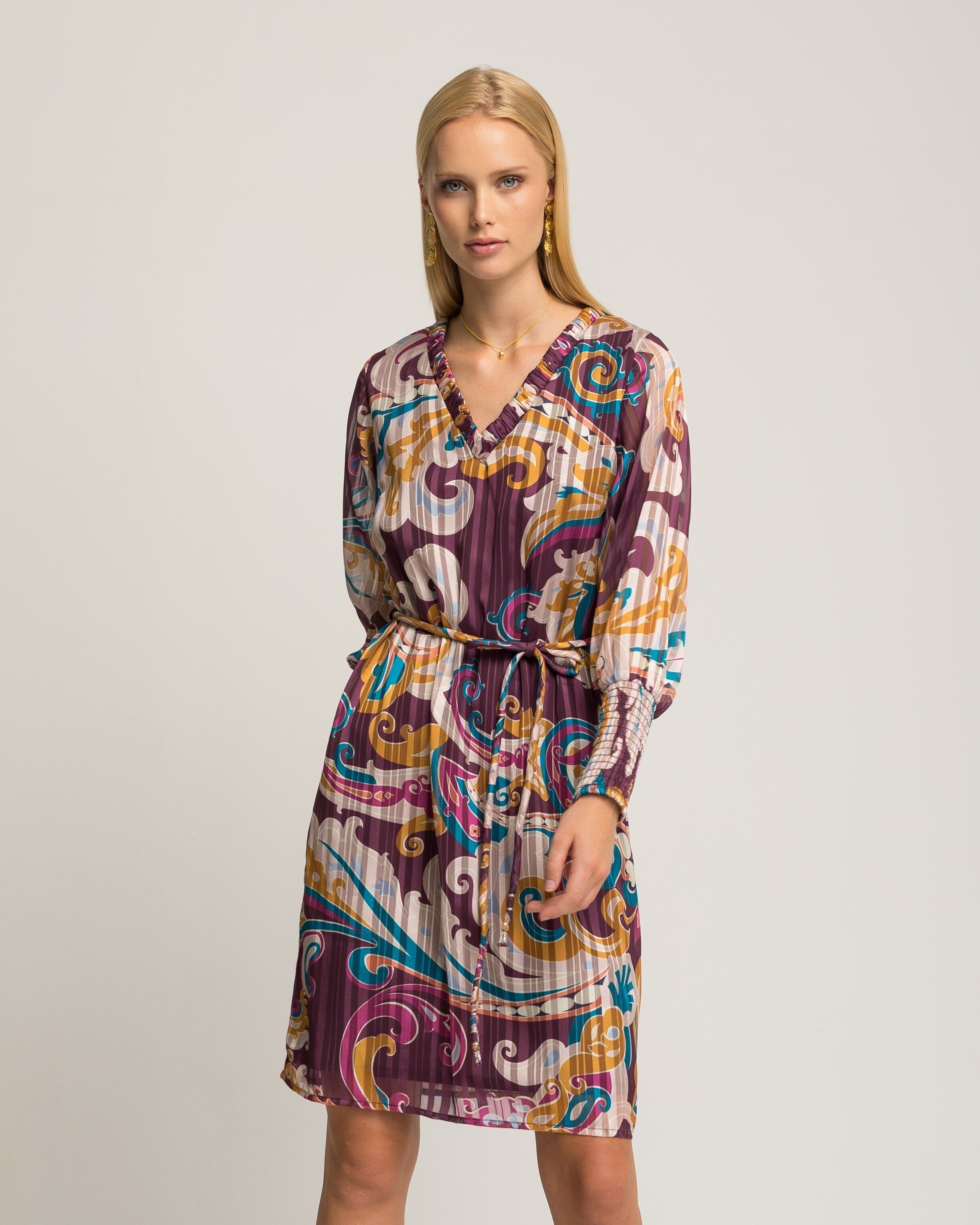 Abito midi paisley Galena