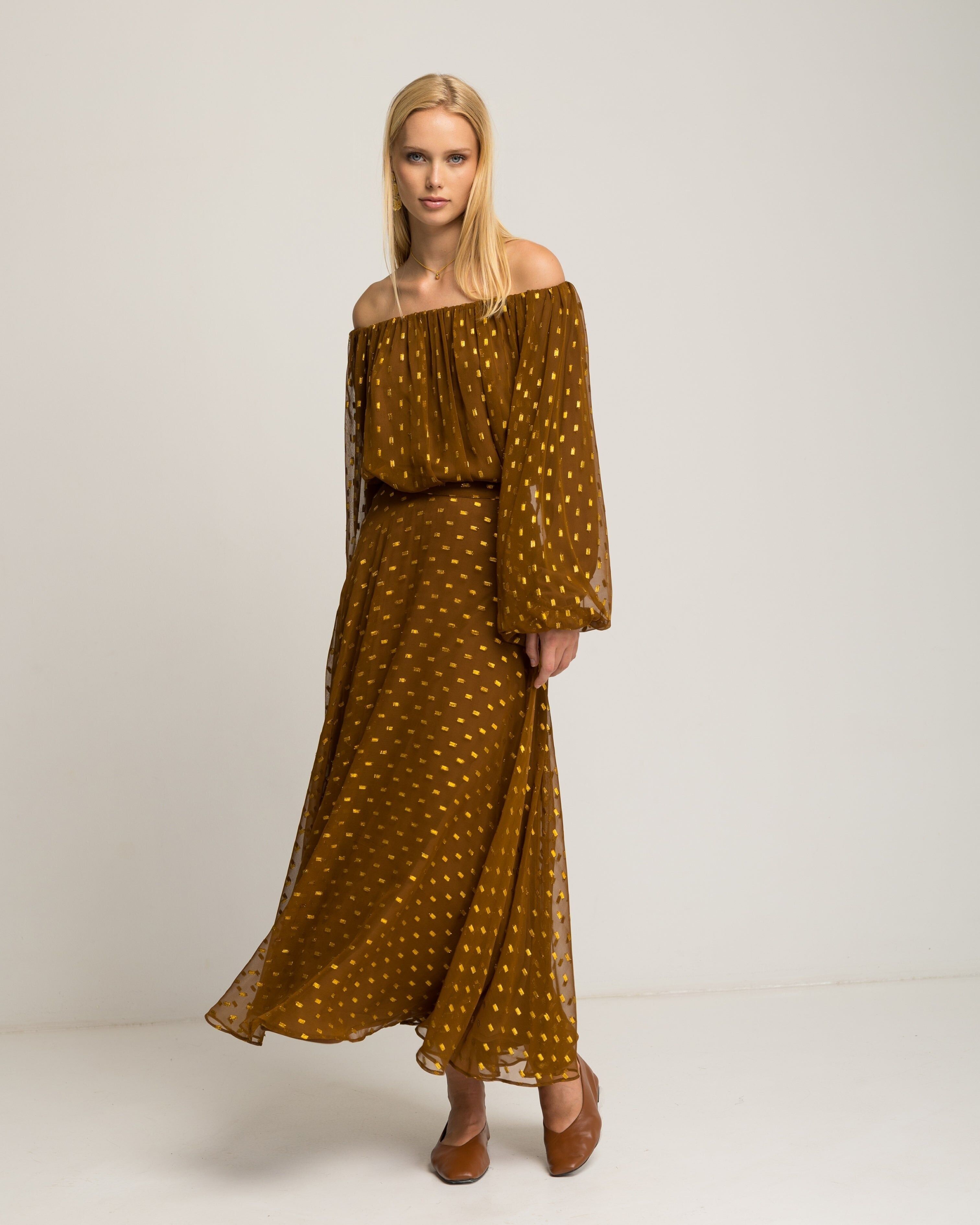 Gonna lunga Sintra color cammello