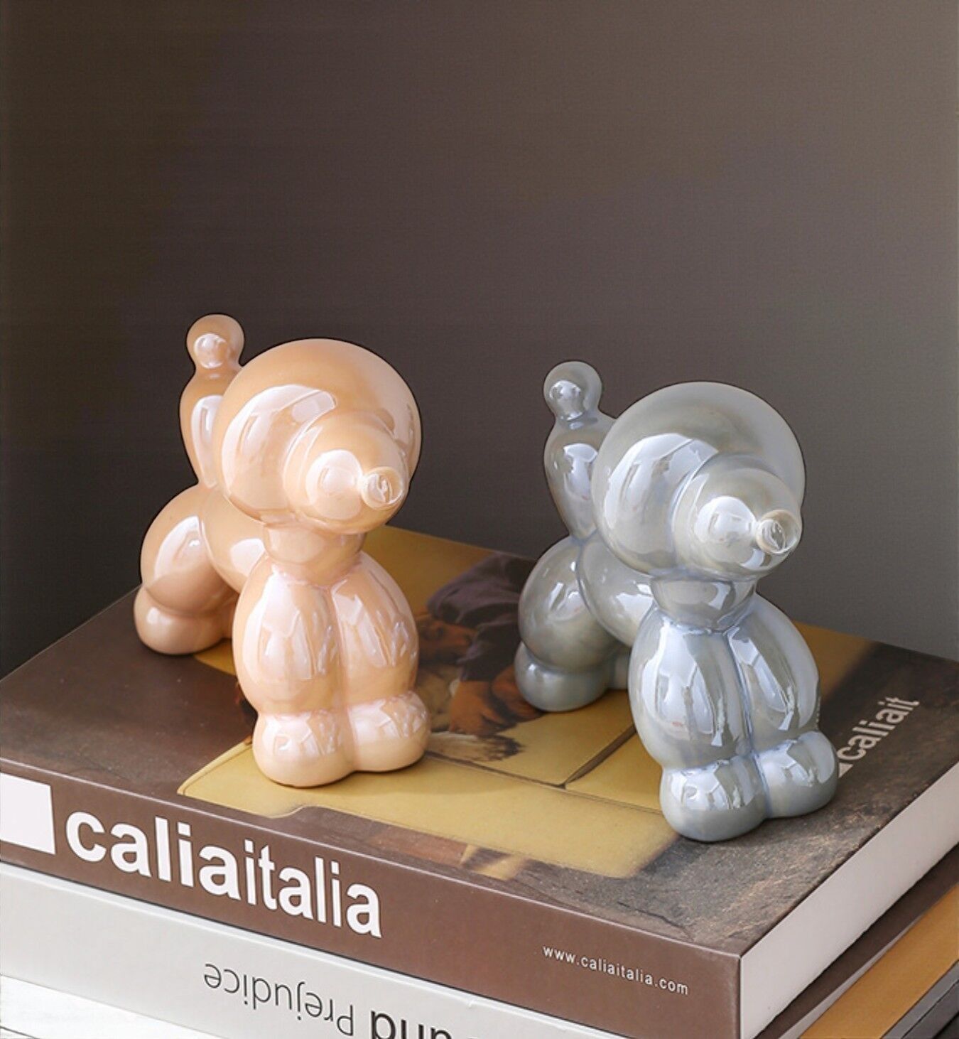 Electroplated Ceramic Balloon Dog Statue – Poodle Decor