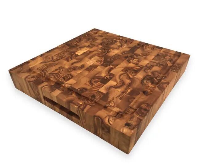 Squadra Hackbrett con scanalatura ca.legno d'ulivo 30x30 cm