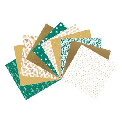 DIY CHRISTMAS - 10 large sheets of L'Or de Bombay recycled paper printed with CHRISTMAS motifs