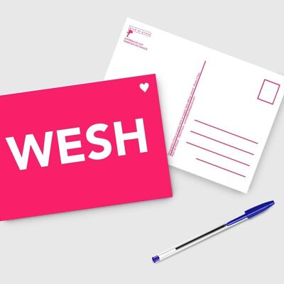 A5 Neon Pink Card - WESH