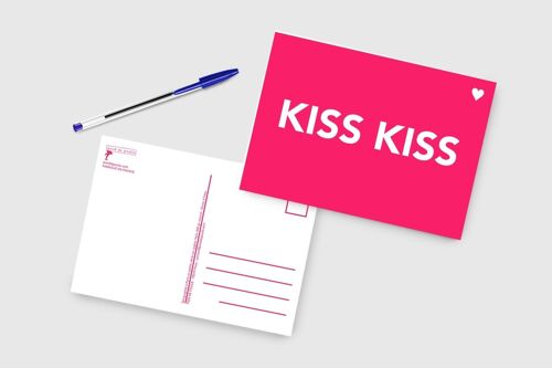 Carte A5 Rose Fluo - KISS KISS