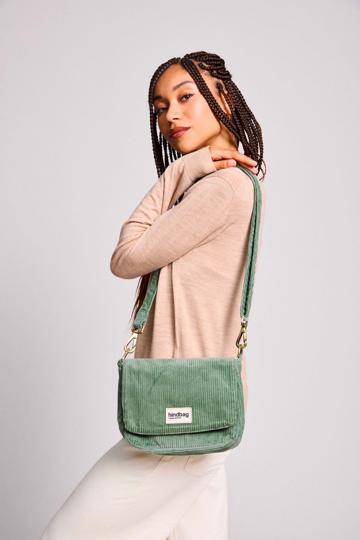 Borsa Margault in velluto verde acqua