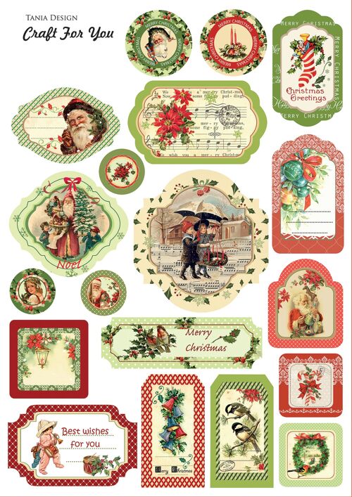 Christmas Chipboard - Victorian Christmas 19 pcs.