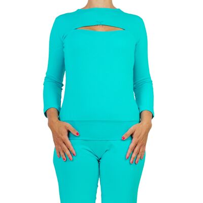Pijama de lactancia turquesa