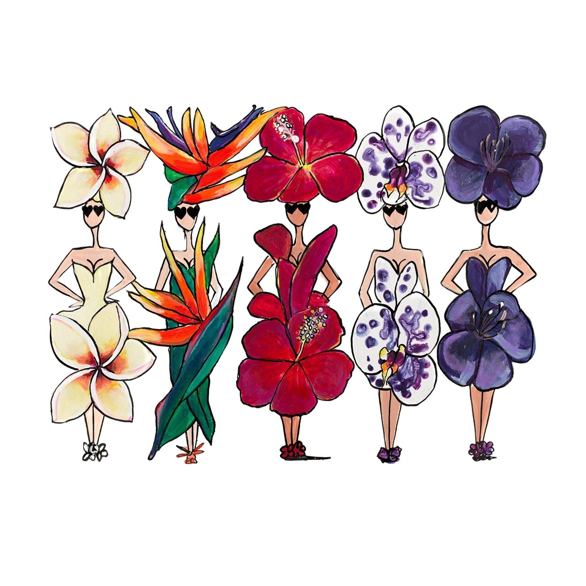 DRUCK MIT TROPISCHEN BLUMEN