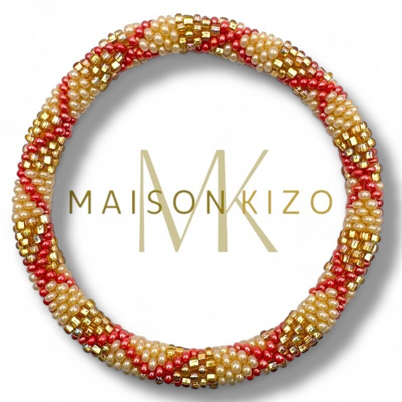 Nepalese crocheted beaded bracelet Maison Kizo B41