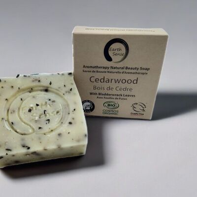 Sapone solido certificato biologico - Legno di cedro con fucus vesiculosus 90 g