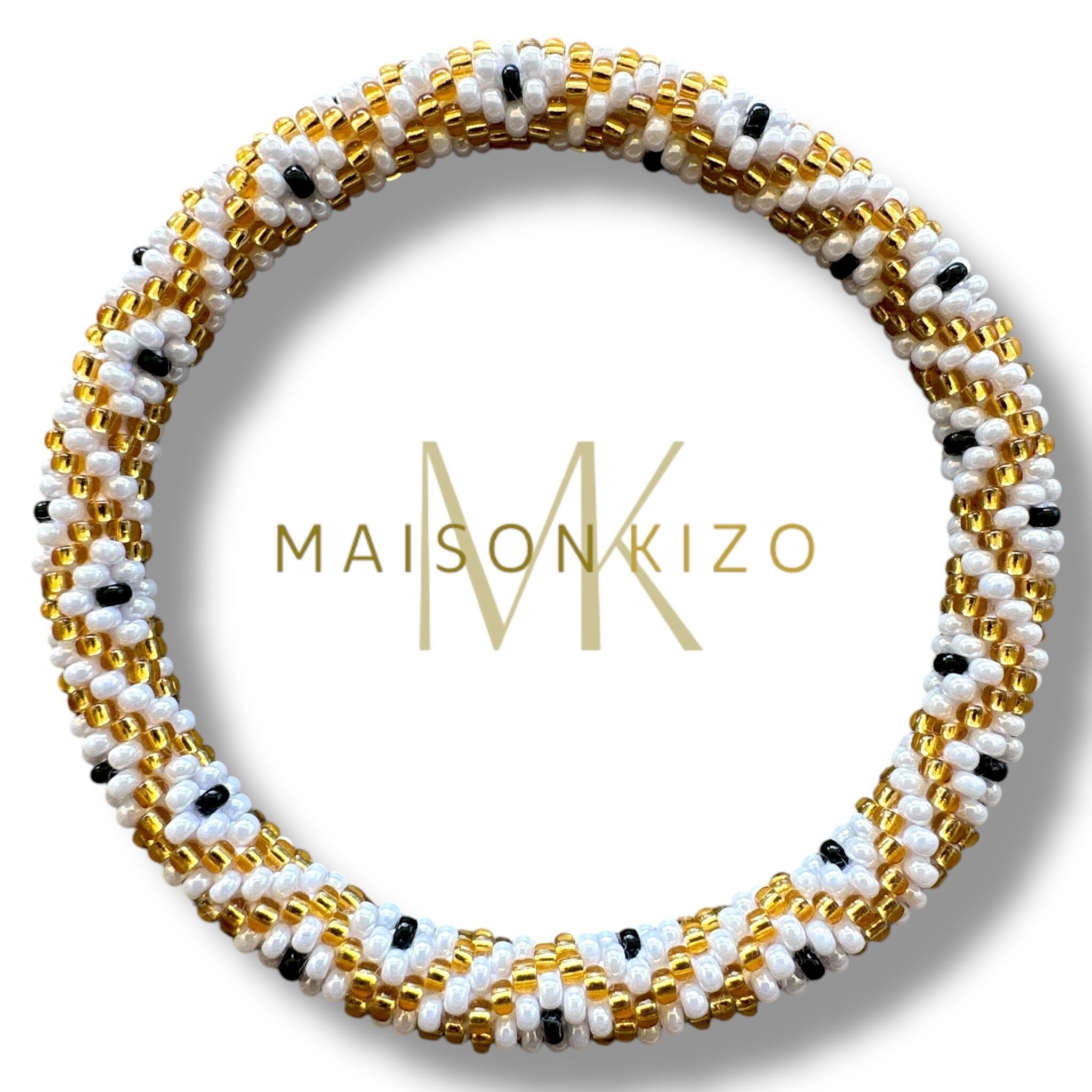 Nepalese crocheted beaded bracelet Maison Kizo D19