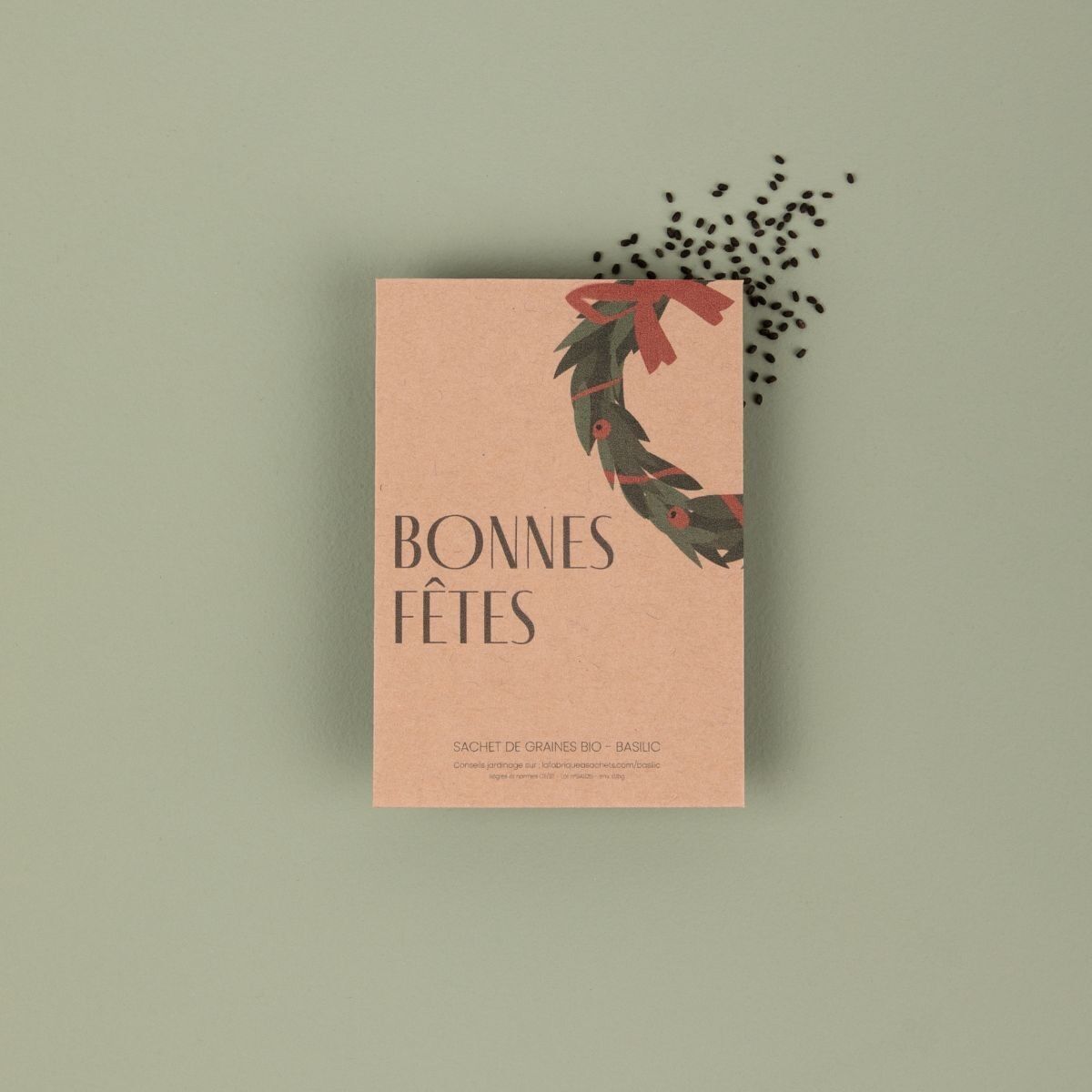 Bonnes fêtes - Sachet de graines de Basilic