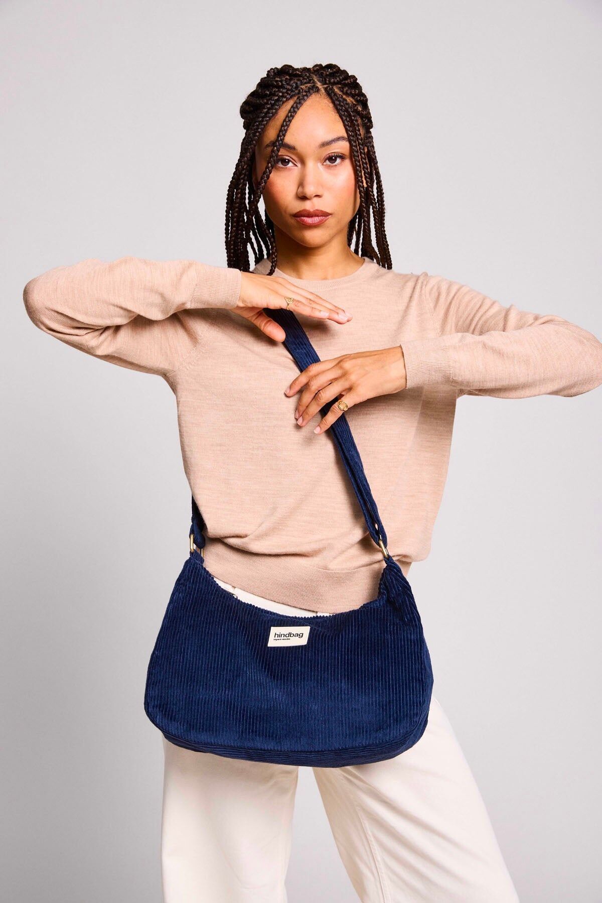 Rosa Marineblaue Samttasche